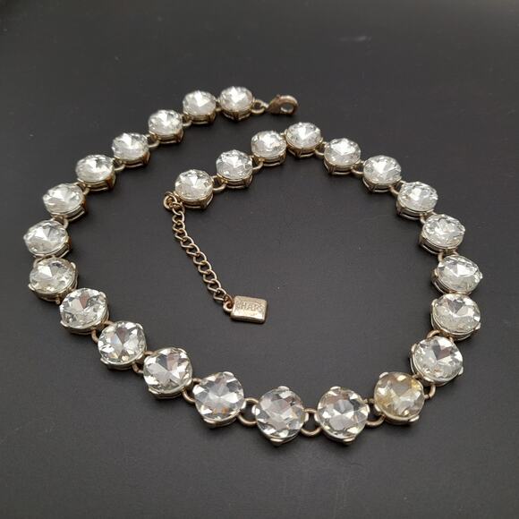 Vintage Chaps Rhinestone Choker Necklace Distressed - Picture 6 of 9